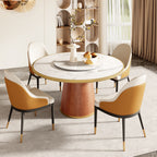 Calen Walnut Solid Wood Pedestal Round Dining Table With Lazy Susan - image 48