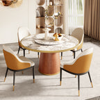 Calen Walnut Solid Wood Pedestal Round Dining Table With Lazy Susan - image 57