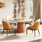 Calen Walnut Solid Wood Pedestal Round Dining Table With Lazy Susan - image 56