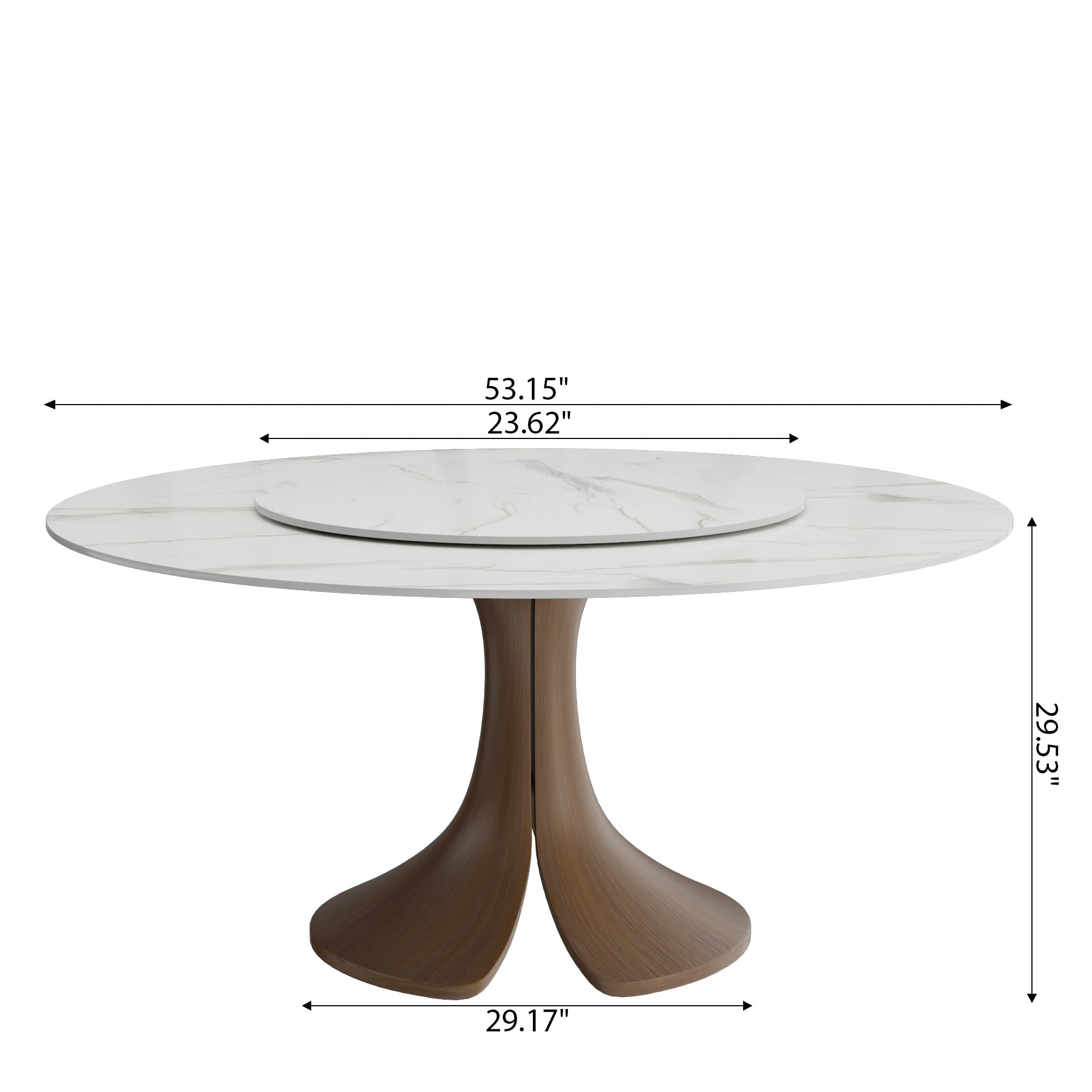 Calyx Dark Walnut Solid Wood Pedestal Round Dining Table  - image 29