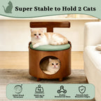 Solid Wood Enclosed Cats Beds & Portable Kitty House with Removable Washable Cushion - image 8