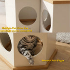 22" Playful Solid Wood Cat Litter Box Enclosure Furniture With High-Quality Glass Desktop - image 6