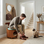 Solid Wood Enclosed Cats Beds & Portable Kitty House with Removable Washable Cushion - image 4