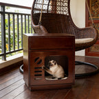 Solid Wood Cat Bed & Nightstand with Drawer - image 9