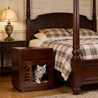 Solid Wood Cat Bed & Nightstand with Drawer - image 4