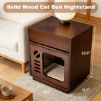 Solid Wood Cat Bed & Nightstand with Drawer - image 14