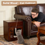 Solid Wood Cat Bed & Nightstand with Drawer - image 2