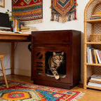 Solid Wood Cat Bed & Nightstand with Drawer - image 11