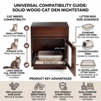 Solid Wood Cat Bed & Nightstand with Drawer - image 5