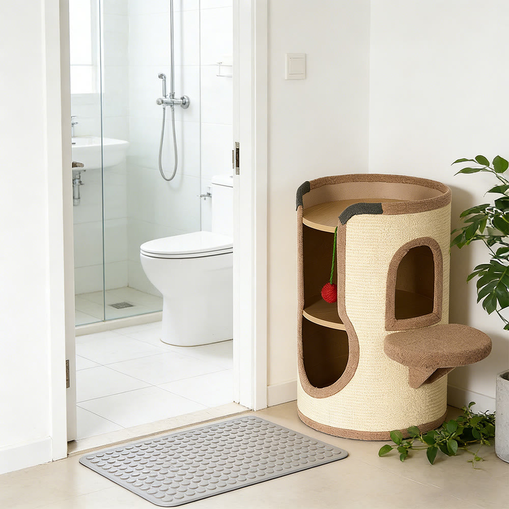 Sisal Wooden Cat Tree & Pet House Combo With Scratching Sisal Board Cat Ball - image 6