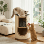 Sisal Wooden Cat Tree & Pet House Combo With Scratching Sisal Board Cat Ball - image 12