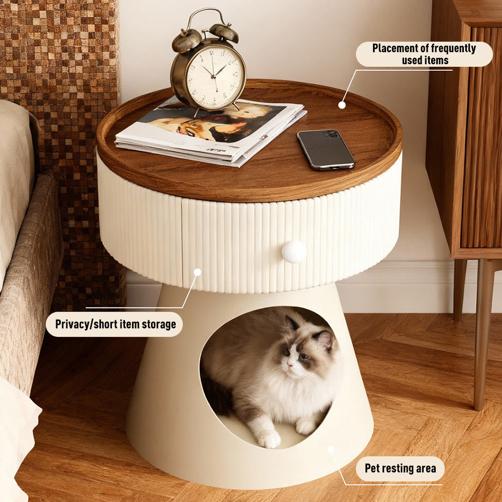 Multi-functional End Table Cat Home With Drawer - image 2
