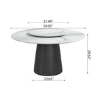 Calen Black Solid Wood Pedestal Round Dining Table  - image 52