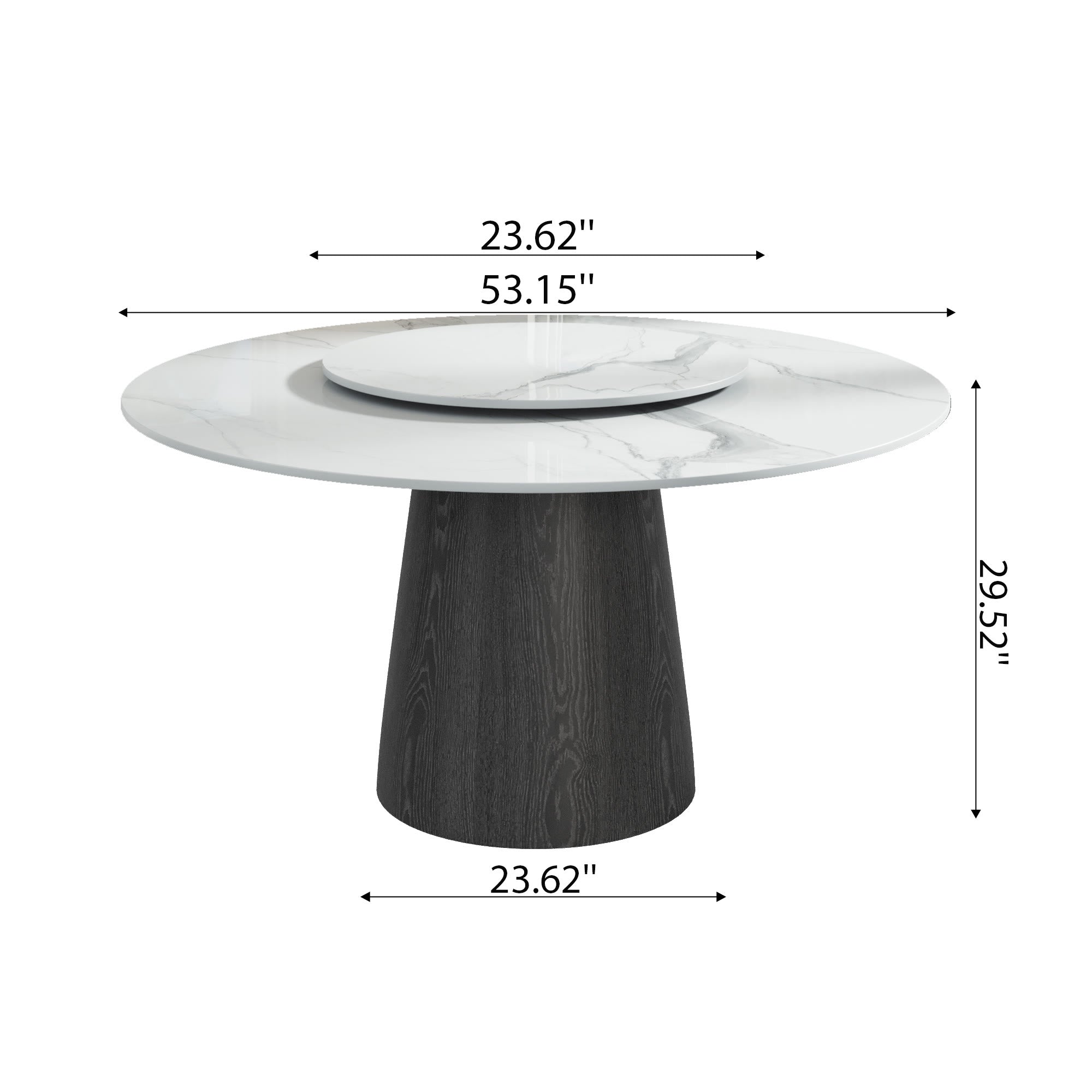 Calen Black Solid Wood Pedestal Round Dining Table  - image 61