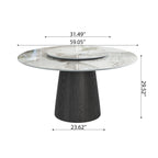 Calen Black Solid Wood Pedestal Round Dining Table  - image 59