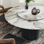 Calen Black Solid Wood Pedestal Round Dining Table  - image 60