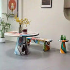 Hand-Painted Artistic Solid Wood Round Dining Table - image 6