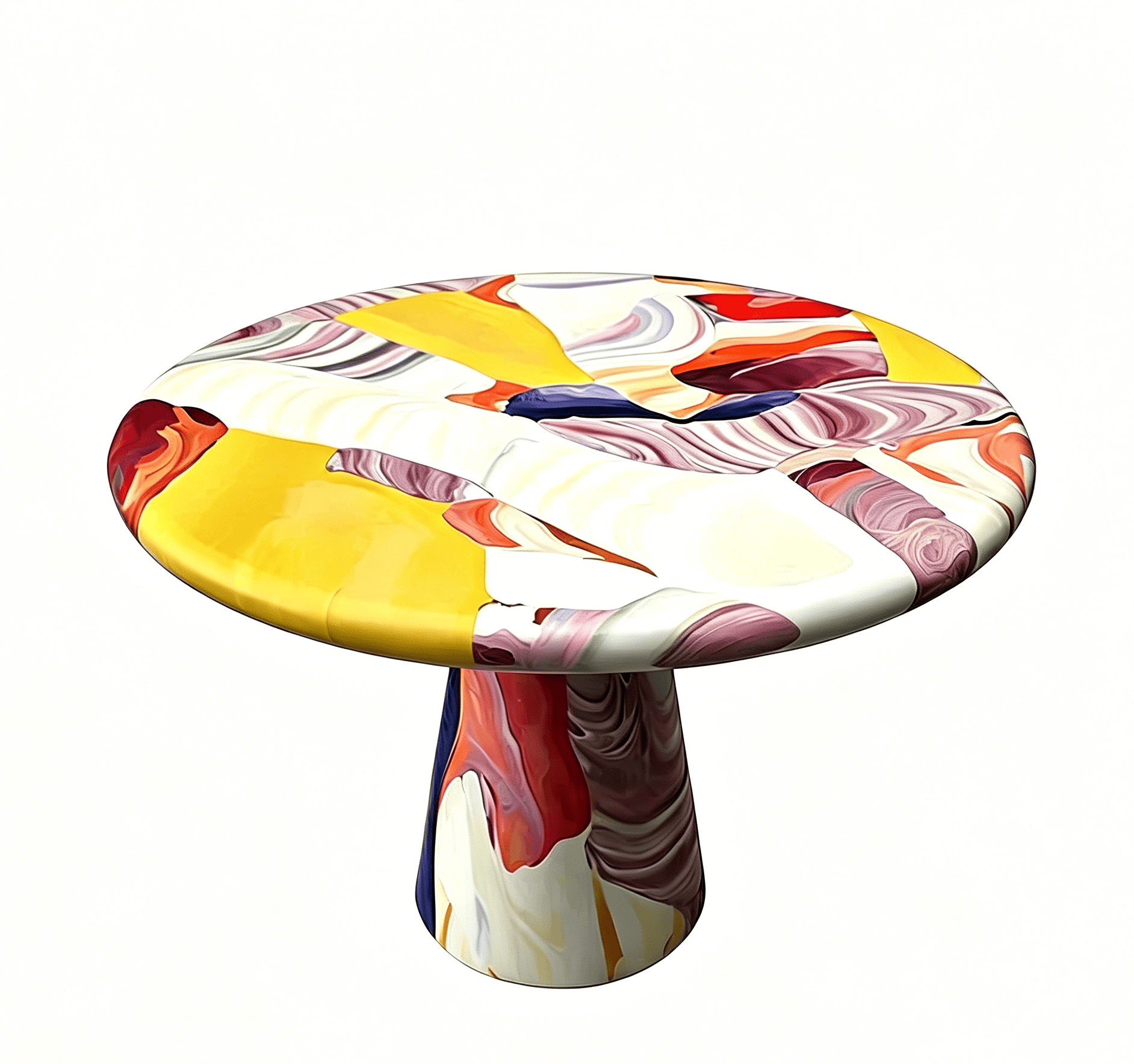 Hand-Painted Artistic Solid Wood Round Dining Table - image 13