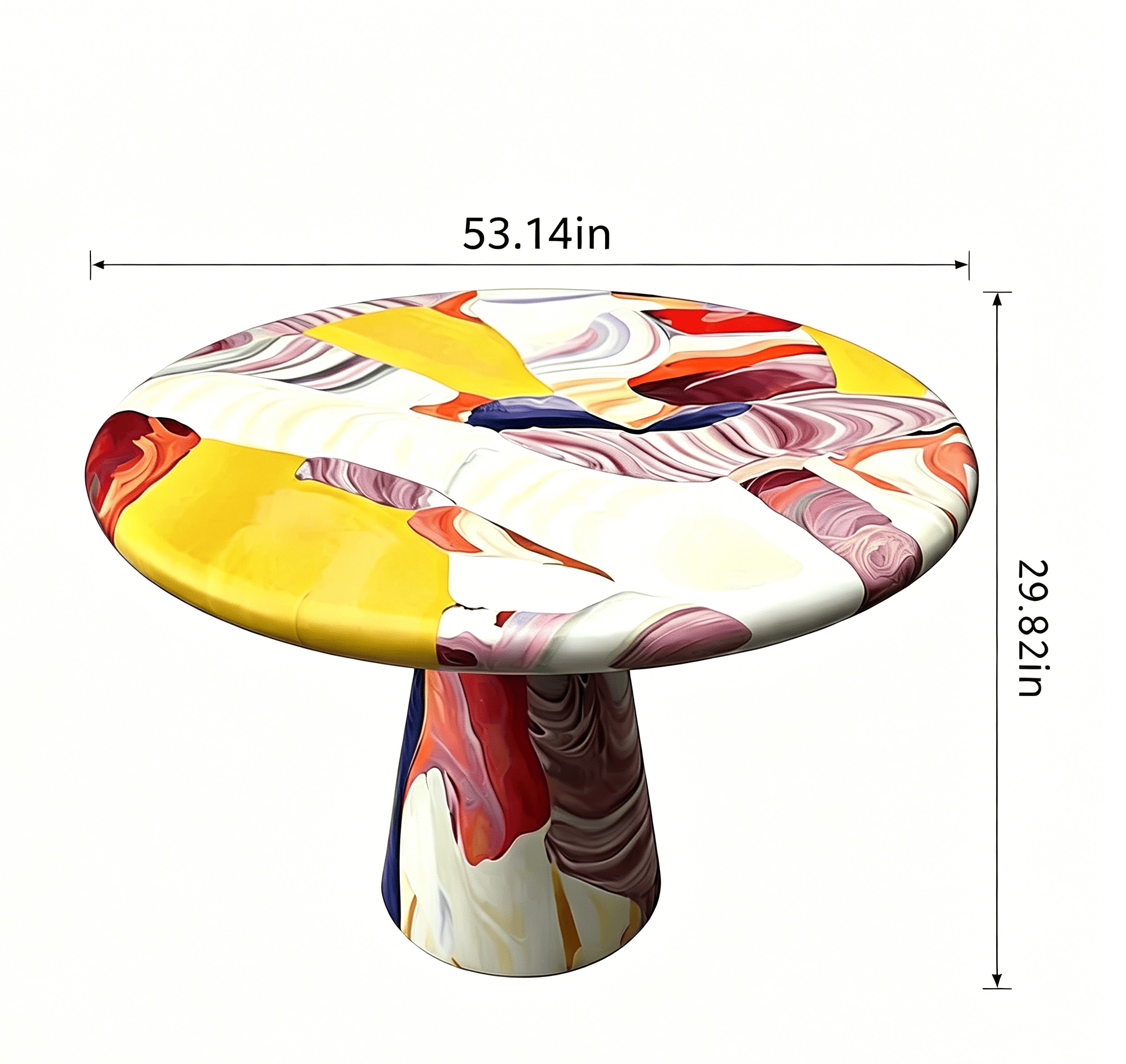 Hand-Painted Artistic Solid Wood Round Dining Table - image 17