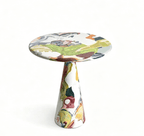 Hand-Painted Artistic Solid Wood Round Coffee Table - image 5