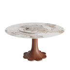 Liora Farmhouse-Style Red Walnut Floral-shape Solid Wood Pedestal Round Dining Table  - image 67