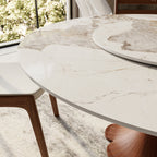 Liora Farmhouse-Style Red Walnut Floral-shape Solid Wood Pedestal Round Dining Table  - image 68