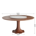 Liora Farmhouse-Style Red Walnut Floral-shape Solid Wood Pedestal Round Dining Table  - image 88
