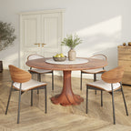 Liora Farmhouse-Style Red Walnut Floral-shape Solid Wood Pedestal Round Dining Table  - image 85