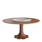 Liora Farmhouse-Style Red Walnut Floral-shape Solid Wood Pedestal Round Dining Table  - image 92