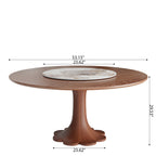 Liora Farmhouse-Style Red Walnut Floral-shape Solid Wood Pedestal Round Dining Table  - image 94
