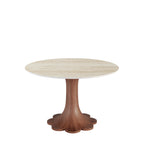 Liora Farmhouse-Style Red Walnut Floral-shape Solid Wood Pedestal Round Dining Table  - image 49