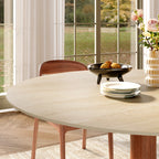 Liora Farmhouse-Style Red Walnut Floral-shape Solid Wood Pedestal Round Dining Table  - image 57