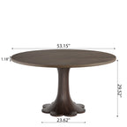 Liora Dark Walnut Round Solid Wood Pedestal Dining Table  - image 17