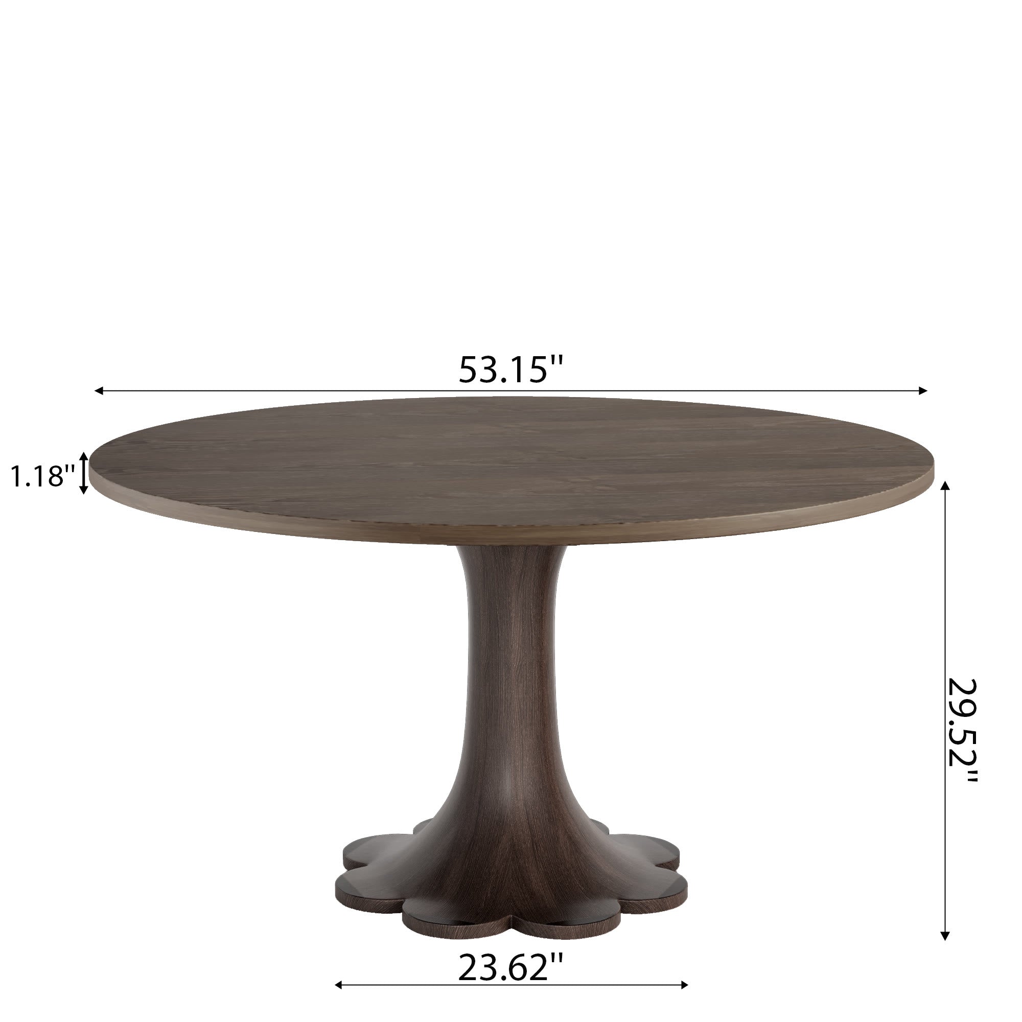 Liora Dark Walnut Round Solid Wood Pedestal Dining Table  - image 17