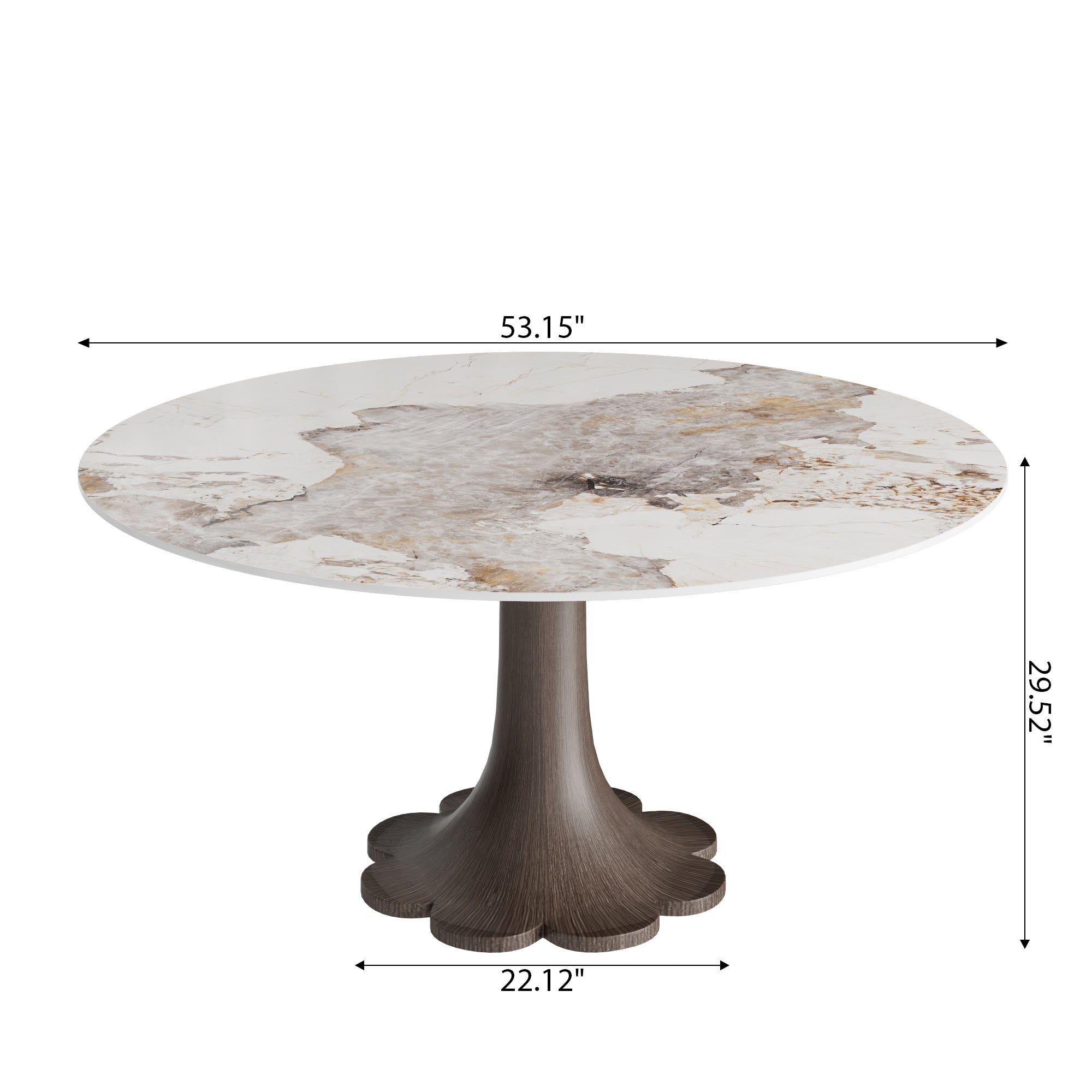 Liora Dark Walnut Round Solid Wood Pedestal Dining Table  - image 28
