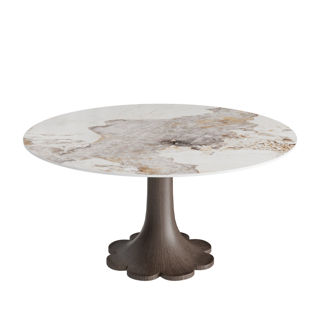 Liora Dark Walnut Round Solid Wood Pedestal Dining Table  - image 21