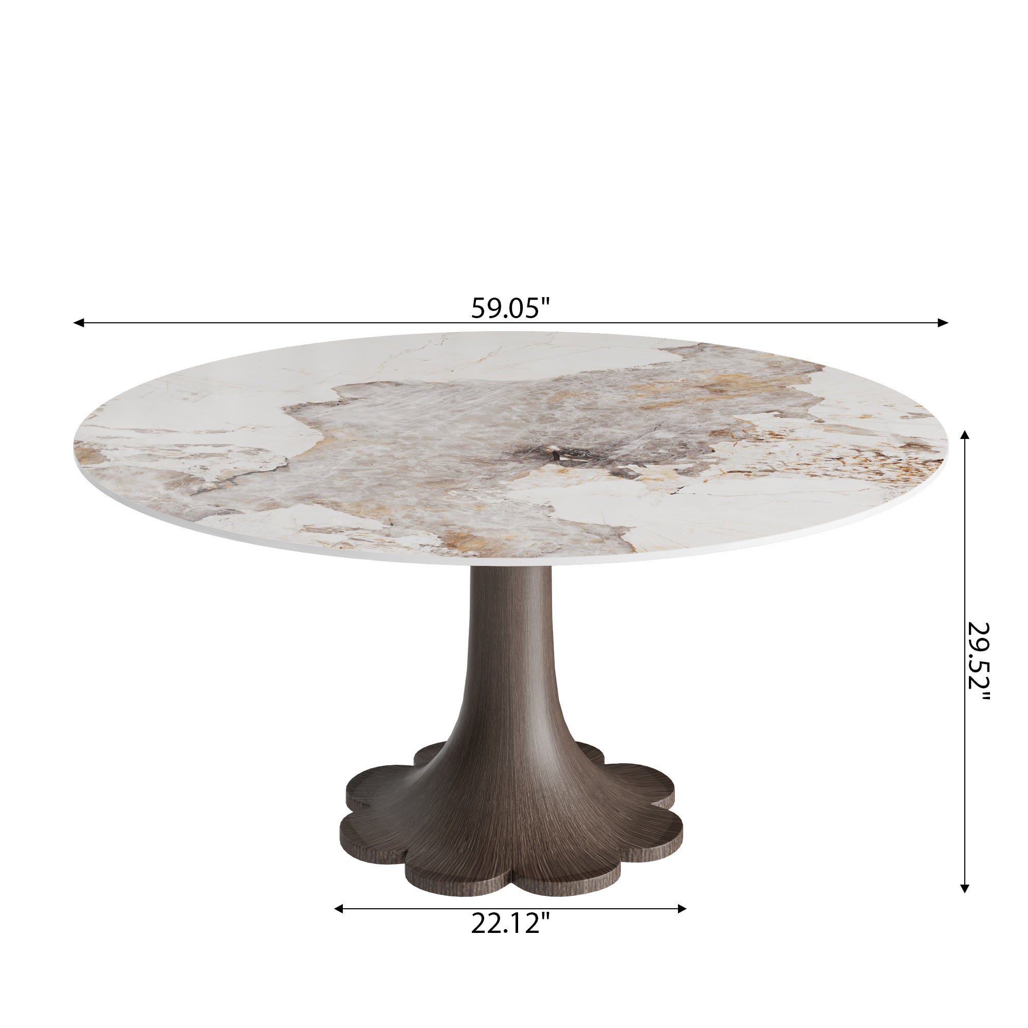 Liora Dark Walnut Round Solid Wood Pedestal Dining Table  - image 29