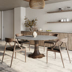 Liora Dark Walnut Round Solid Wood Pedestal Dining Table  - image 46