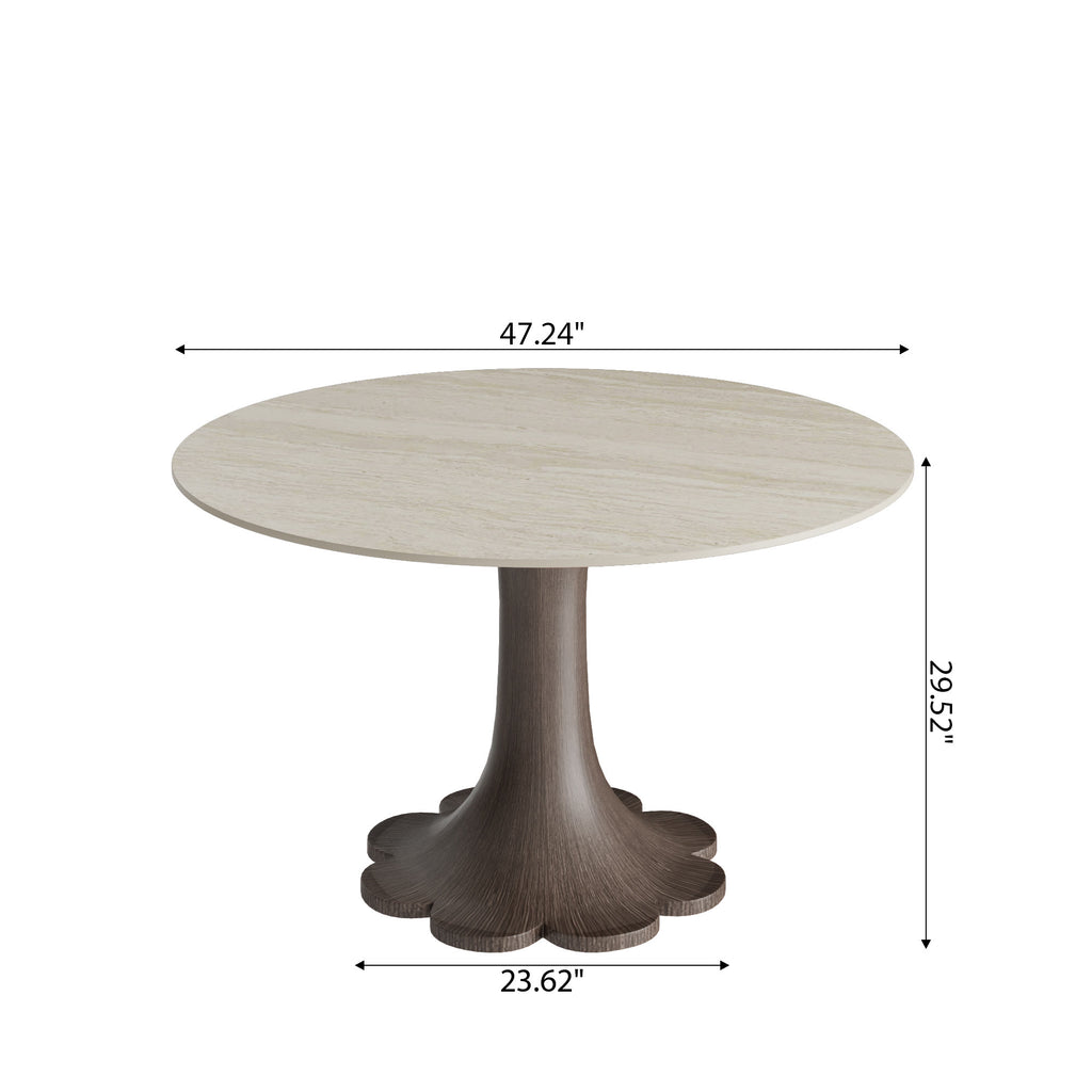 Liora Dark Walnut Round Solid Wood Pedestal Dining Table  - image 53
