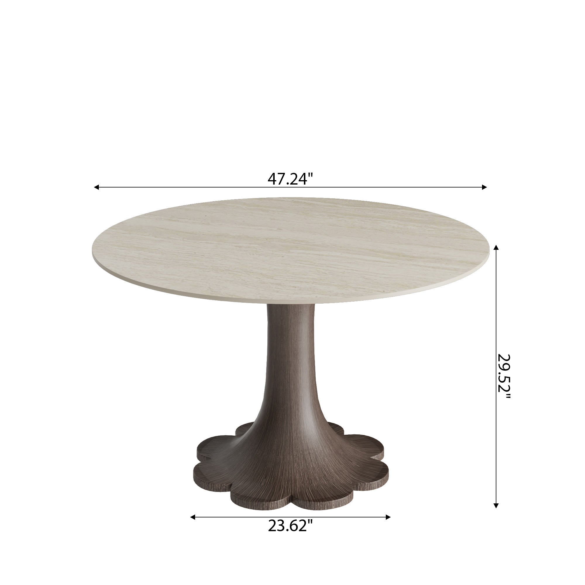 Liora Dark Walnut Round Solid Wood Pedestal Dining Table  - image 53