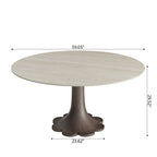 Liora Dark Walnut Round Solid Wood Pedestal Dining Table  - image 55