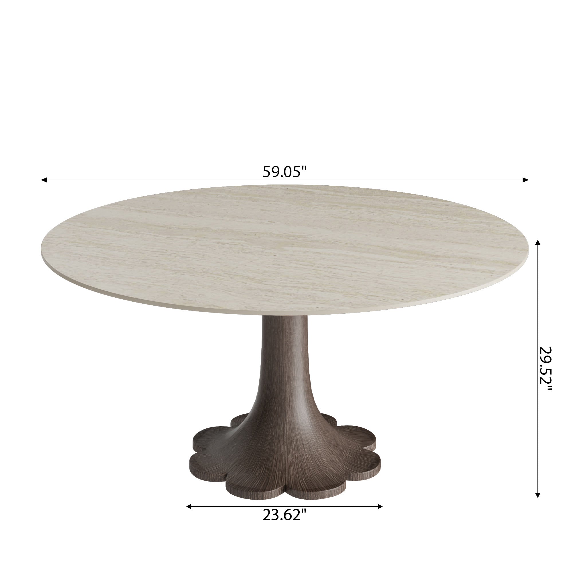 Liora Dark Walnut Round Solid Wood Pedestal Dining Table  - image 55