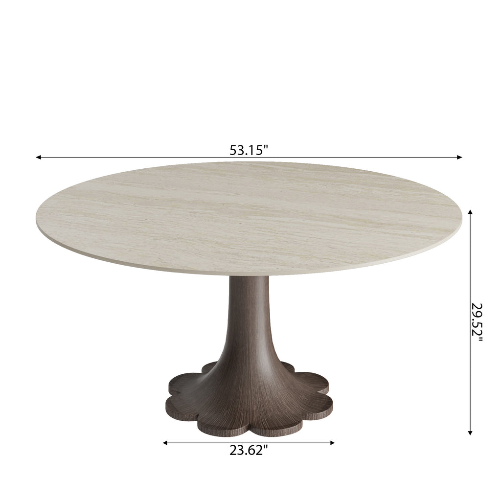 Liora Dark Walnut Round Solid Wood Pedestal Dining Table  - image 54