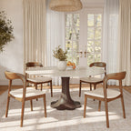 Liora Dark Walnut Round Solid Wood Pedestal Dining Table  - image 57