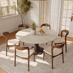 Liora Dark Walnut Round Solid Wood Pedestal Dining Table  - image 58
