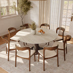 Liora Dark Walnut Round Solid Wood Pedestal Dining Table  - image 59