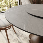 Liora Dark Walnut Round Solid Wood Pedestal Dining Table  - image 79