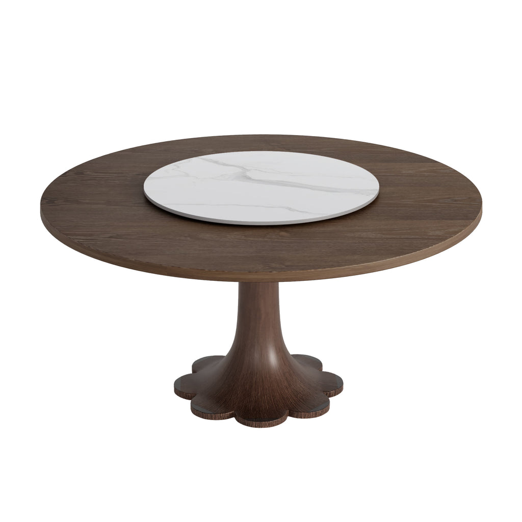 Liora Dark Walnut Round Solid Wood Pedestal Dining Table  - image 86