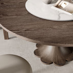Liora Dark Walnut Round Solid Wood Pedestal Dining Table  - image 87