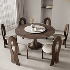 Liora Dark Walnut Round Solid Wood Pedestal Dining Table  - image 90